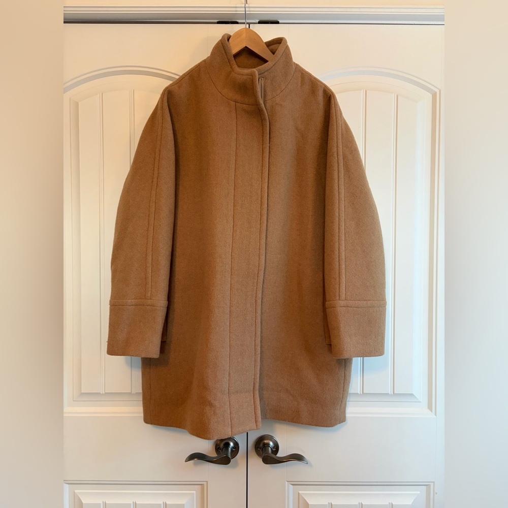 J. Crew NWT Women's‎ Wool Blend City Coat in Sandstone Beige Size 20 - Picture 1 of 12